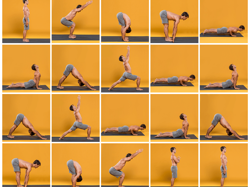 Illustration of yoga exercises